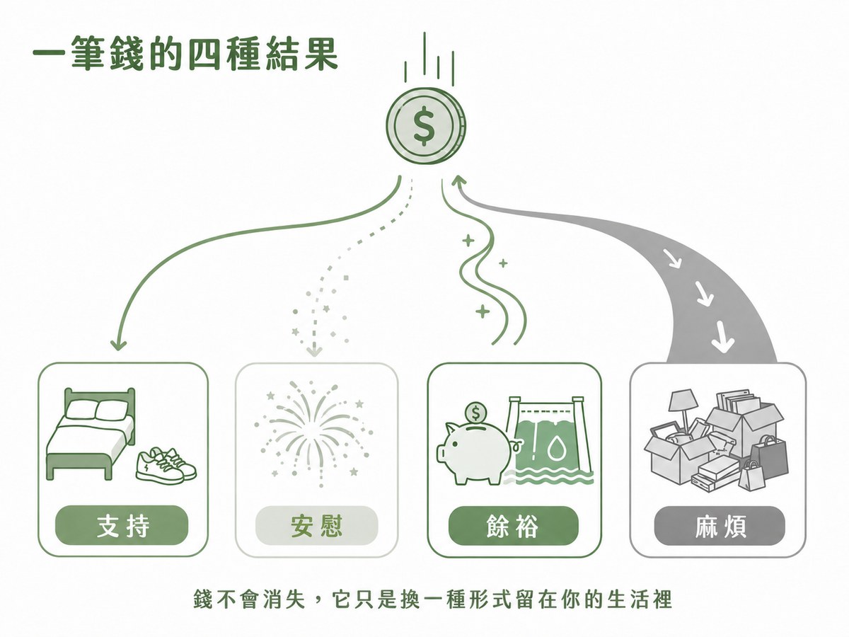 一筆錢的四種結果:支持、安慰、餘裕、麻煩