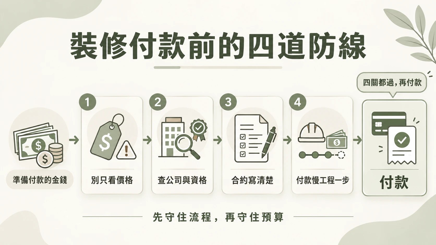 裝修付款前的四道防線